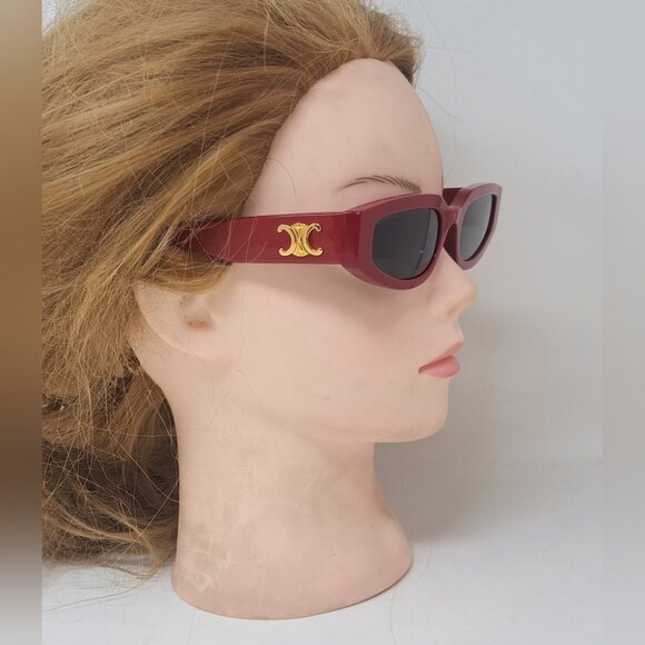 Celine Triomphe Womens Triomphe Sunglasses Red Smoky Gray CL40269U 66A 54-19-135 - Picture 12 of 15